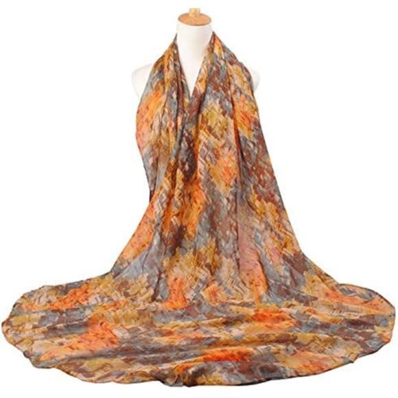 Mixed Color Cotton Voile Scarf Shawl - Picture 2 of 6